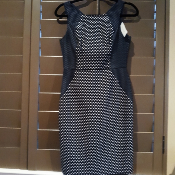 Banana Republic Dresses & Skirts - Banana Republic sheath dress, double polka dot blu
